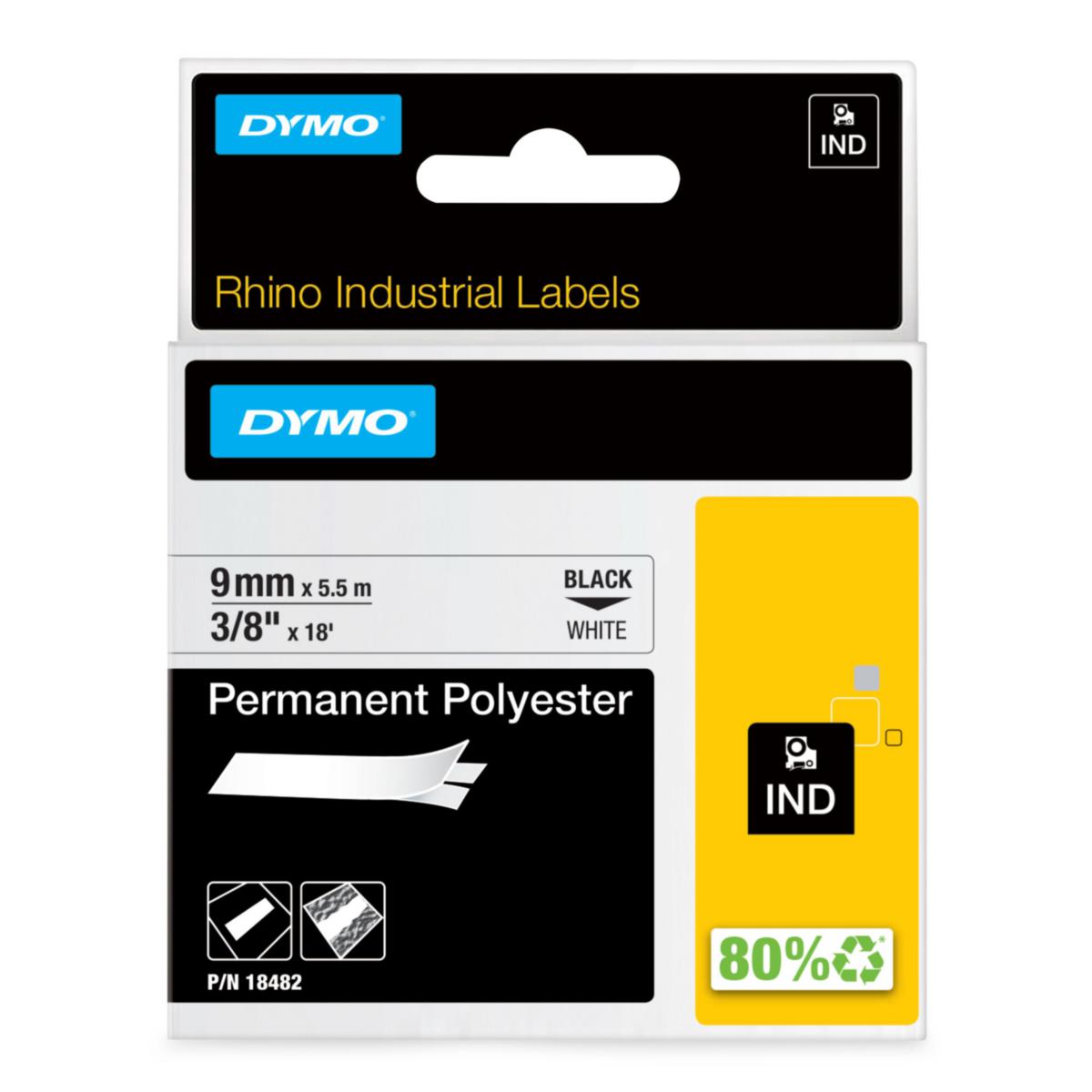 Merkebånd Dymo Rhino industri permanent polyester