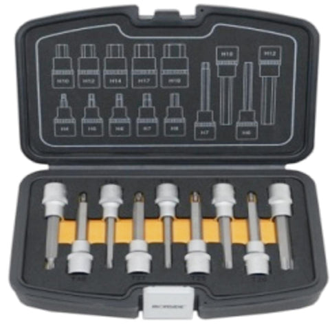 Bitspipesett Ironside Torx 1/2" Lange