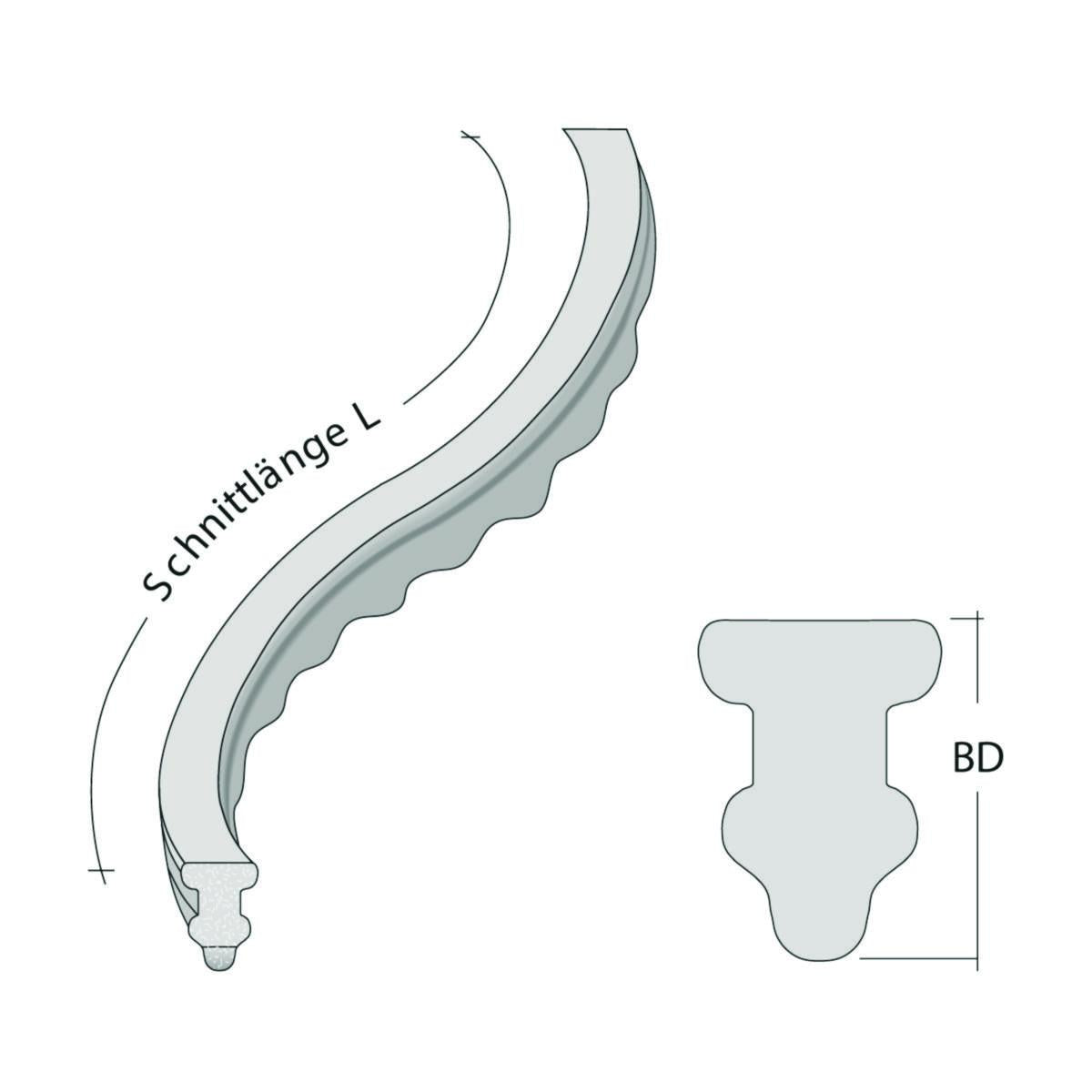 Betonglist Ål XS m/nupper L-80cm
