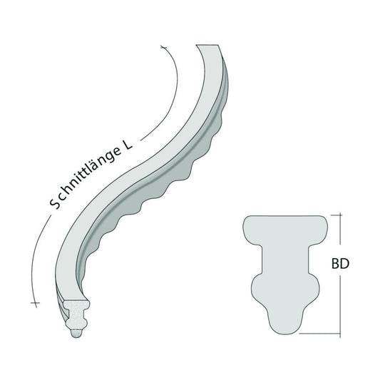 Betonglist Ål XS m/nupper L-80cm