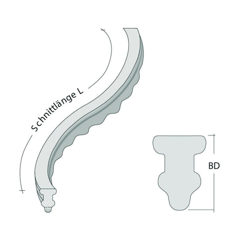 Betonglist Ål XS m/nupper L-80cm