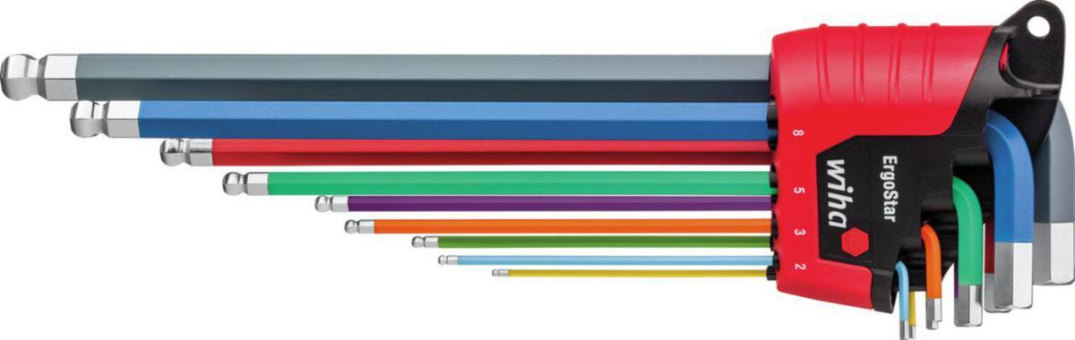 Vinkelnøkkelsett Wiha ErgoStar 6kt kulehode