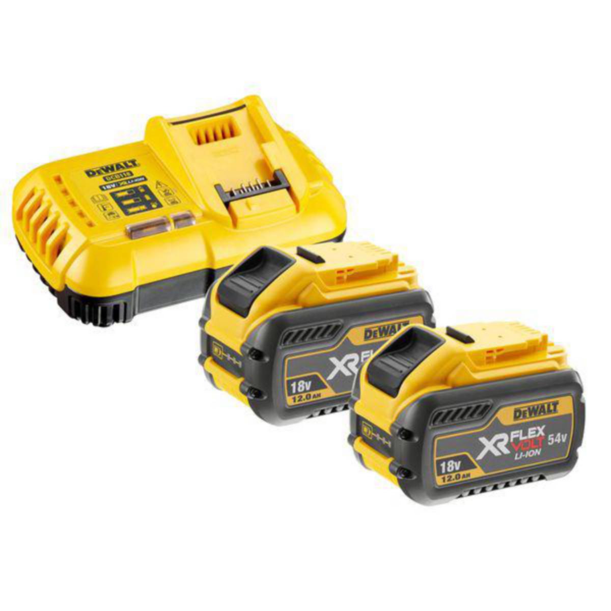 Batterilader DeWalt Startsett DCB118Y2-QW 18/54V 2x12Ah