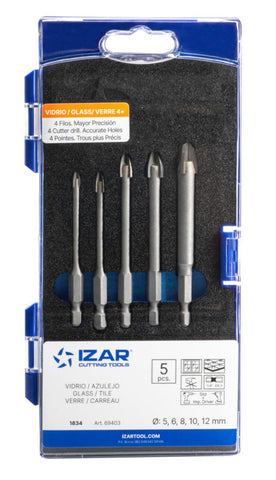 Glass-/flisborsett Izar 1834 5-12 mm