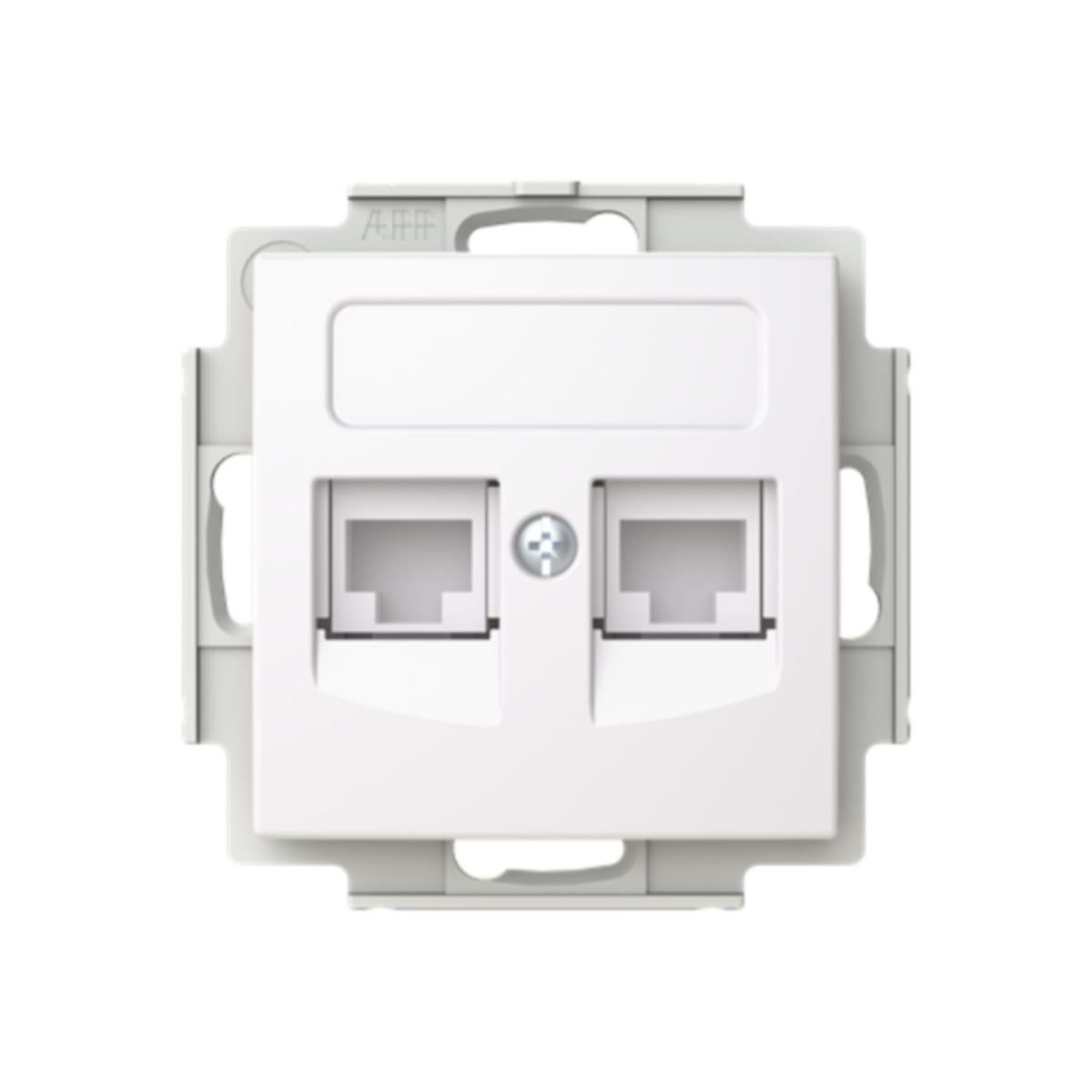 Datauttak 2 X Rj45 Cat6 u/Ramme Innfelt ABB Saga