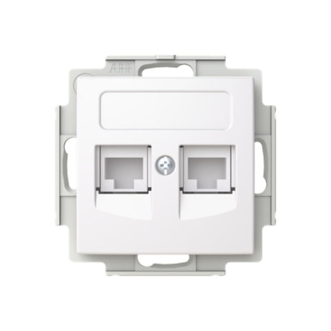 Datauttak 2 X Rj45 Cat6 u/Ramme Innfelt ABB Saga