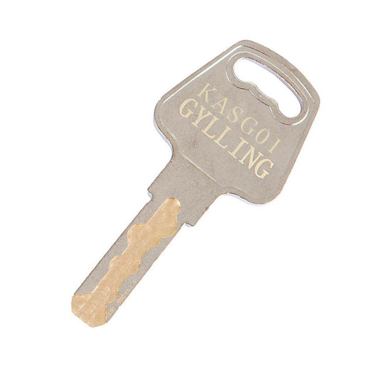 Hengelås stål, KASG01-nøkkel Gylling