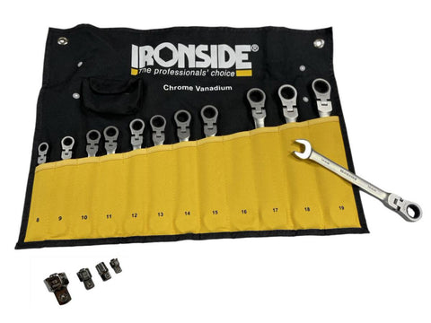Skrallekombinøkkelsett 8-19mm Flex, 16 deler - Ironside