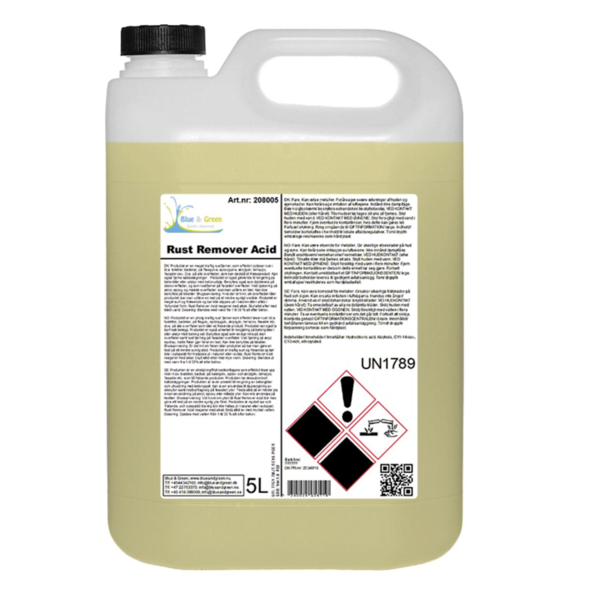 Rustløser BG Rust Remover Acid - Blue & Green