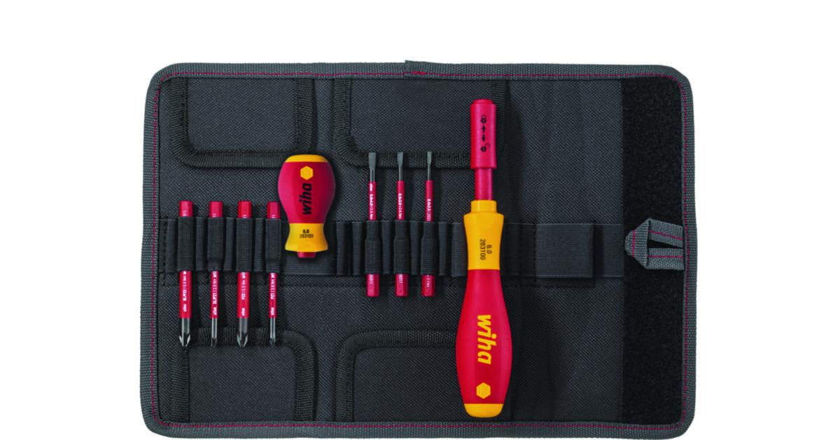 Skrutrekkersett Wiha SlimVario 9 deler