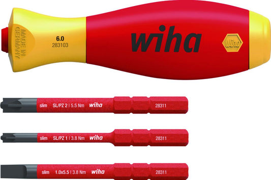 Bitsskrutrekker Wiha SlimVario Soft-Finish 1000V