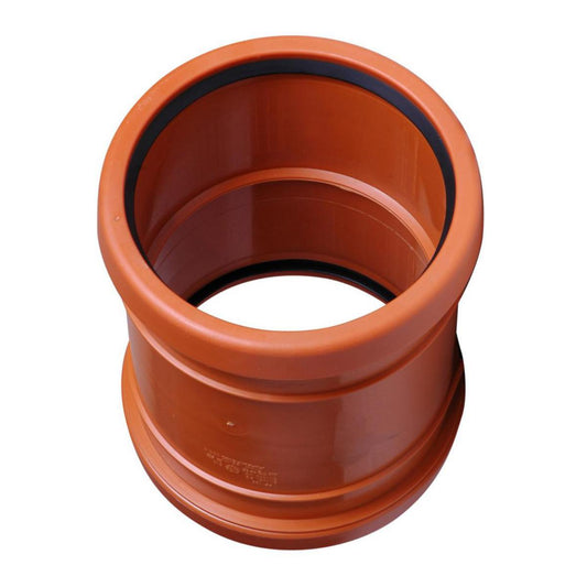 Dobbelmuffe, rødbrun PP, Pipelife