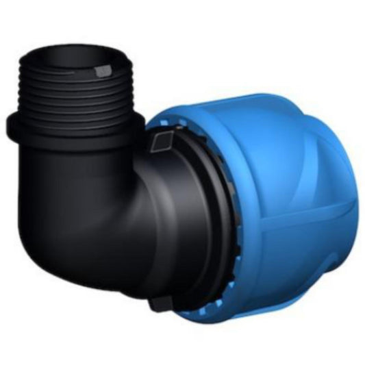 Albue 90° iJoint med utvendig gjenge, PP PN16 - Georg Fischer