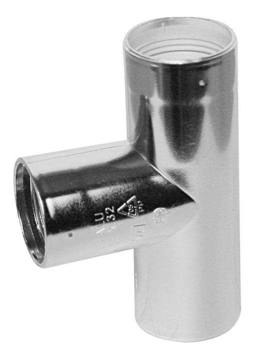 Grenrør med 3 muffer Forkrommet, Faluplast