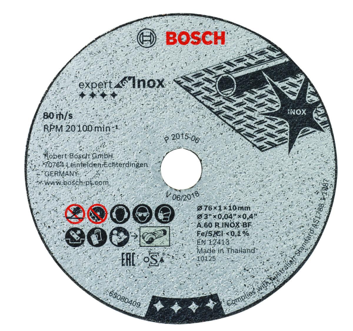 Kappeskive Bosch rett Expert for Inox fra Bosch