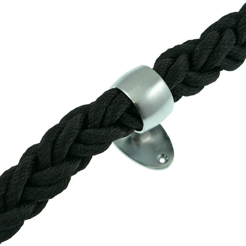 Tau rekkverk flettet Polyester Delta Svart - Poly-Produkter