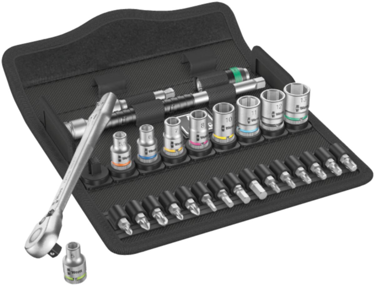 Pipenøkkelsett Wera 1/4" 8100 SA 8 28pk