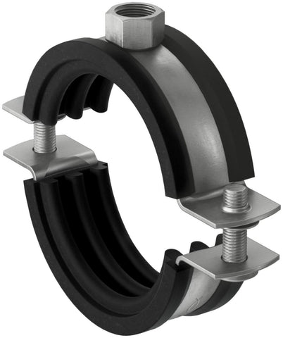 Rørklammer FRS m/dempegummi, A2 rustfri, fischer