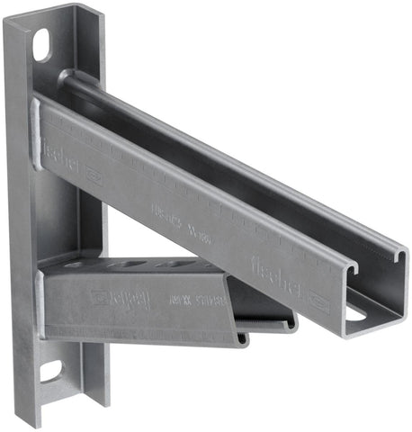 Konsoll m/støtte FCAM, varmforzinket, FUS skinnesystem, fischer