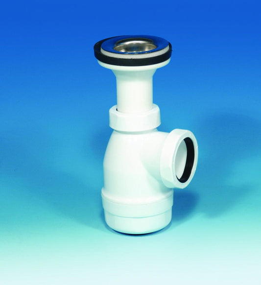 Flaskevannlås med servantventil, hvit, Purus