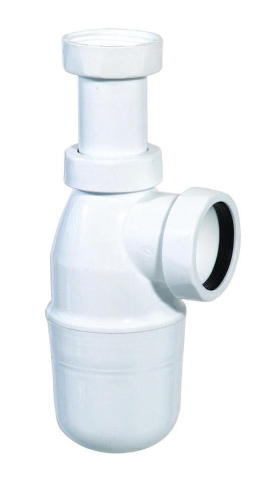 Flaskevannlås med luktstopp, hvit, Purus