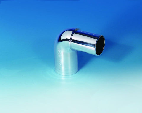 Bend 90°, innstikk spissende PP krom, Purus