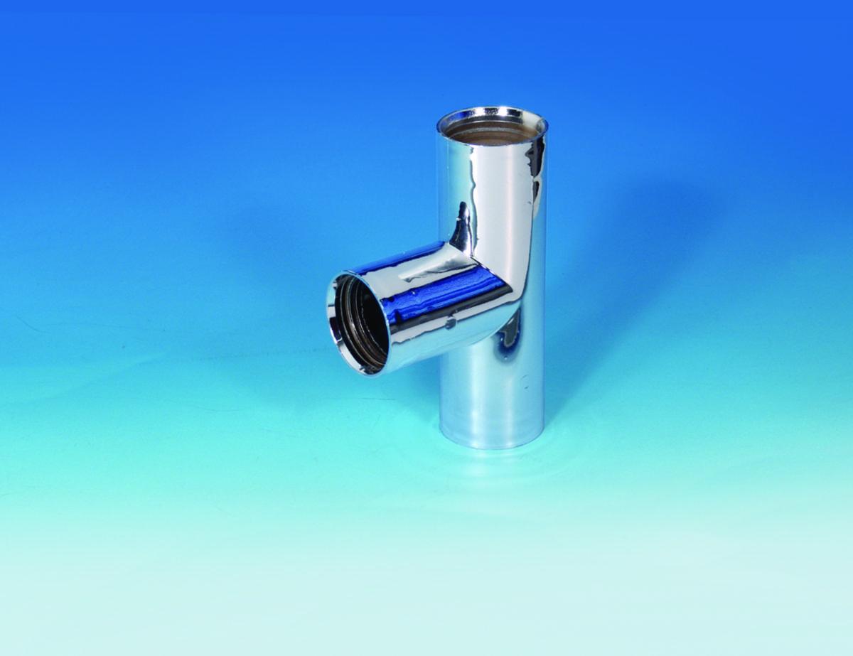 Grenrør 90°, innstikk PP krom, Purus