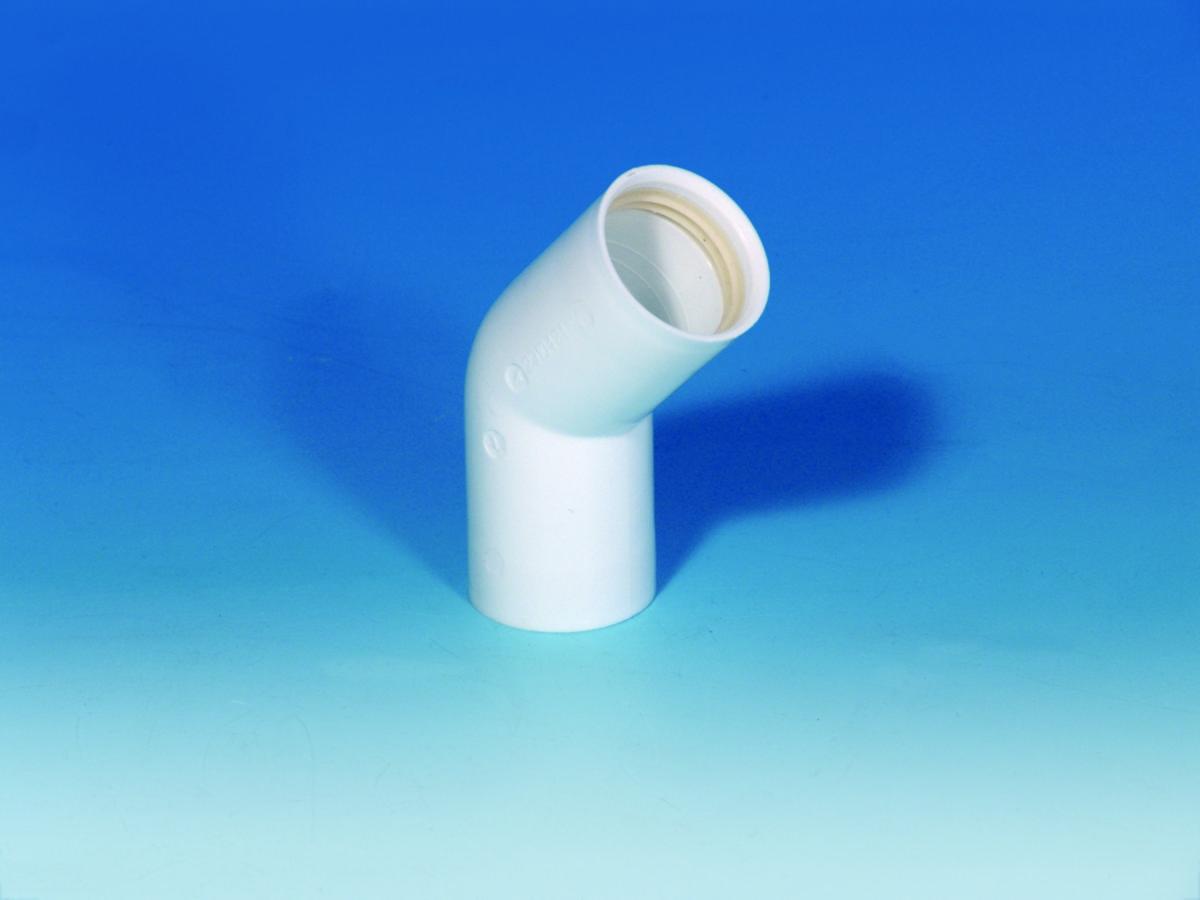 Bend 45°, innstikk PP hvit, Purus