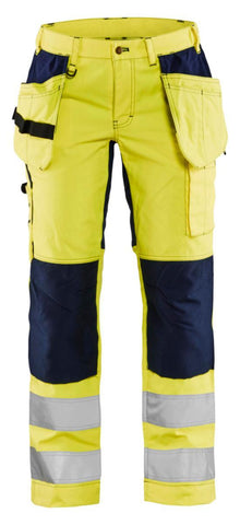 Håndverksbukse dame Blåkläder 7163 HiVis kl.2