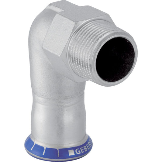 Bend 90º m/utvendige gjenger syrefast, Mapress