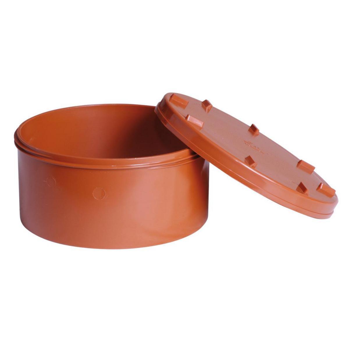 Ters med skrulokk, rødbrun PVC, Pipelife