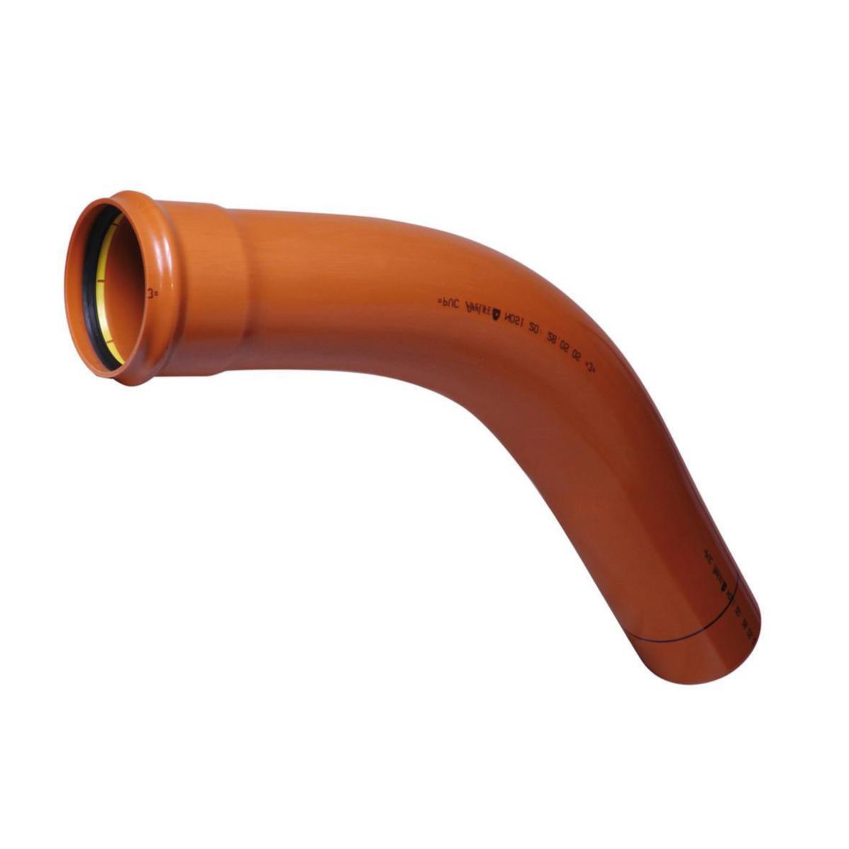 Bend langt m/powerlock pakn., rødbrun PVC, Pipelife