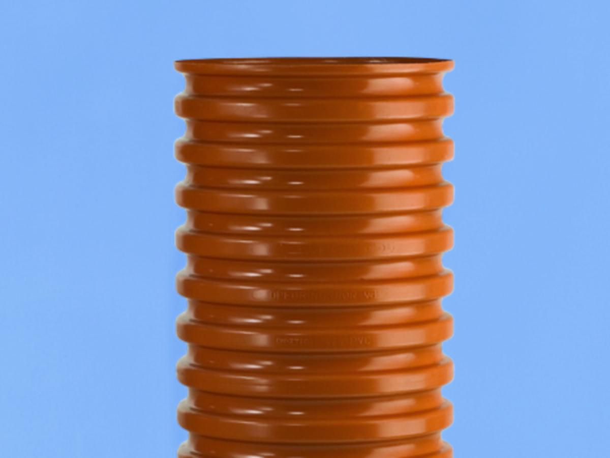 Stigerør korrugert, svart Wavin