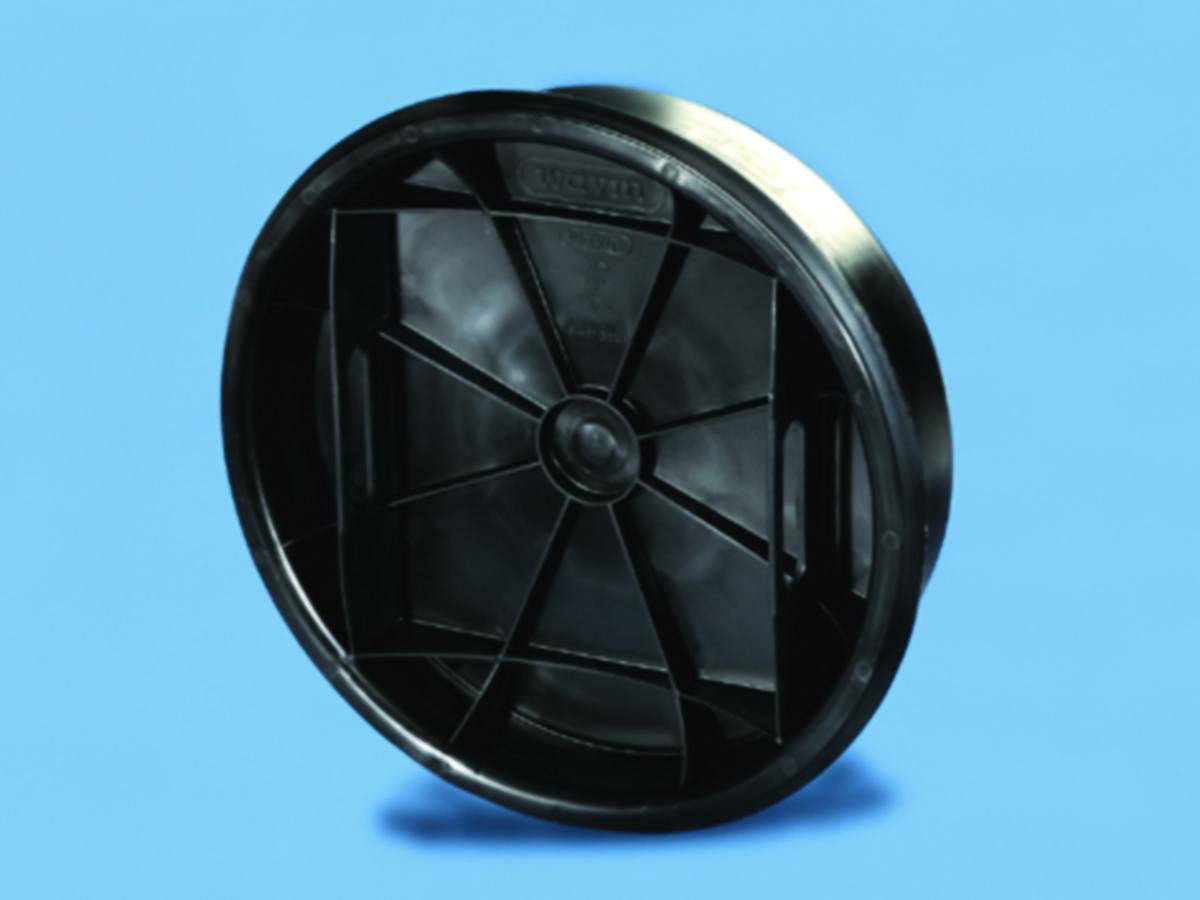 PP Lokk m/håndtak inkl. pakning, sort, Wavin