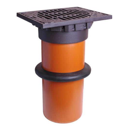 Teleskopforlengelse m/firkantramme og rist, Pipelife