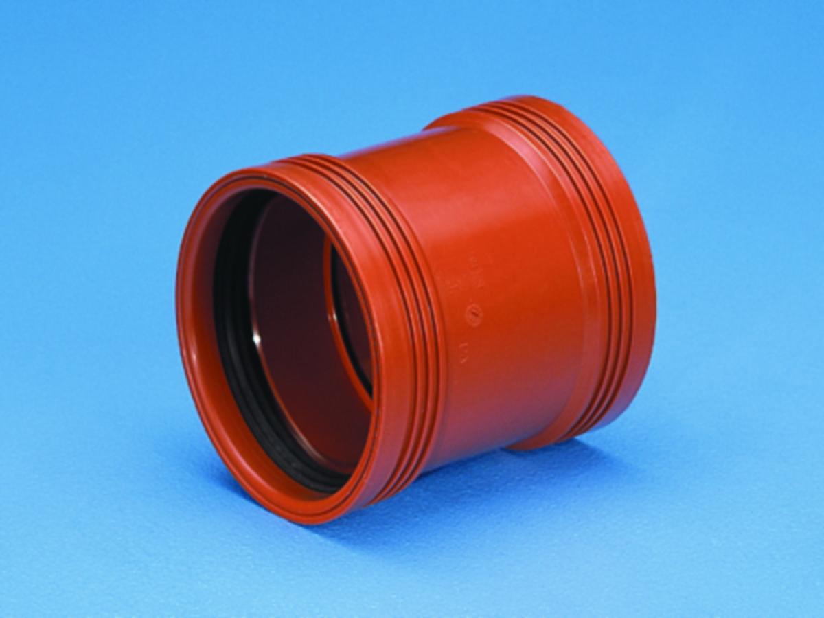 Dobbelmuffe, rødbrun PP, Wavin