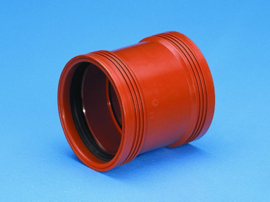 Dobbelmuffe, rødbrun PP, Wavin