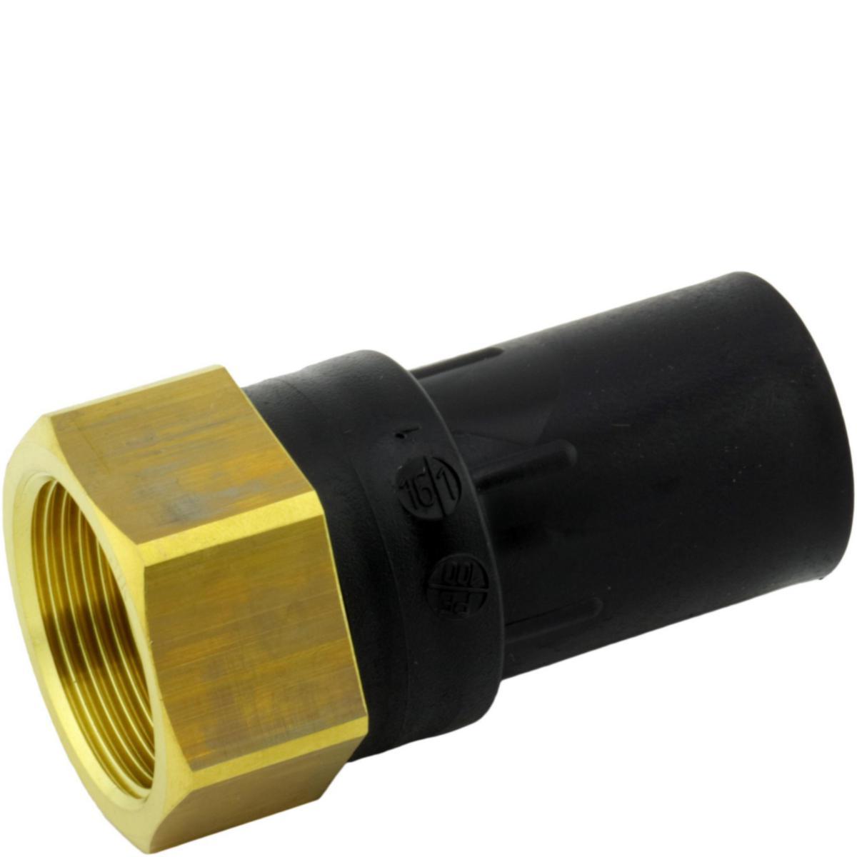 Nippelmuffe lang PE100 med messing innv. gjenge RBFE, GPA - GPA Flowsystem