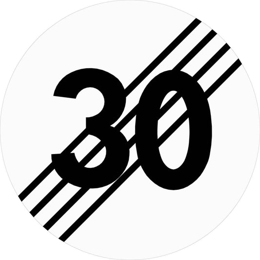 Skilt fartsgrense 30 slutt, nr. 364 - a-collection
