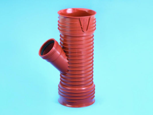 RIB PP Grenrør 45° m/ 3 muffer, Wavin