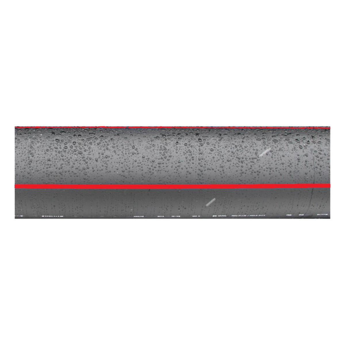 Kabelrør PE100 i kveil, m/rød stripe - Pipelife