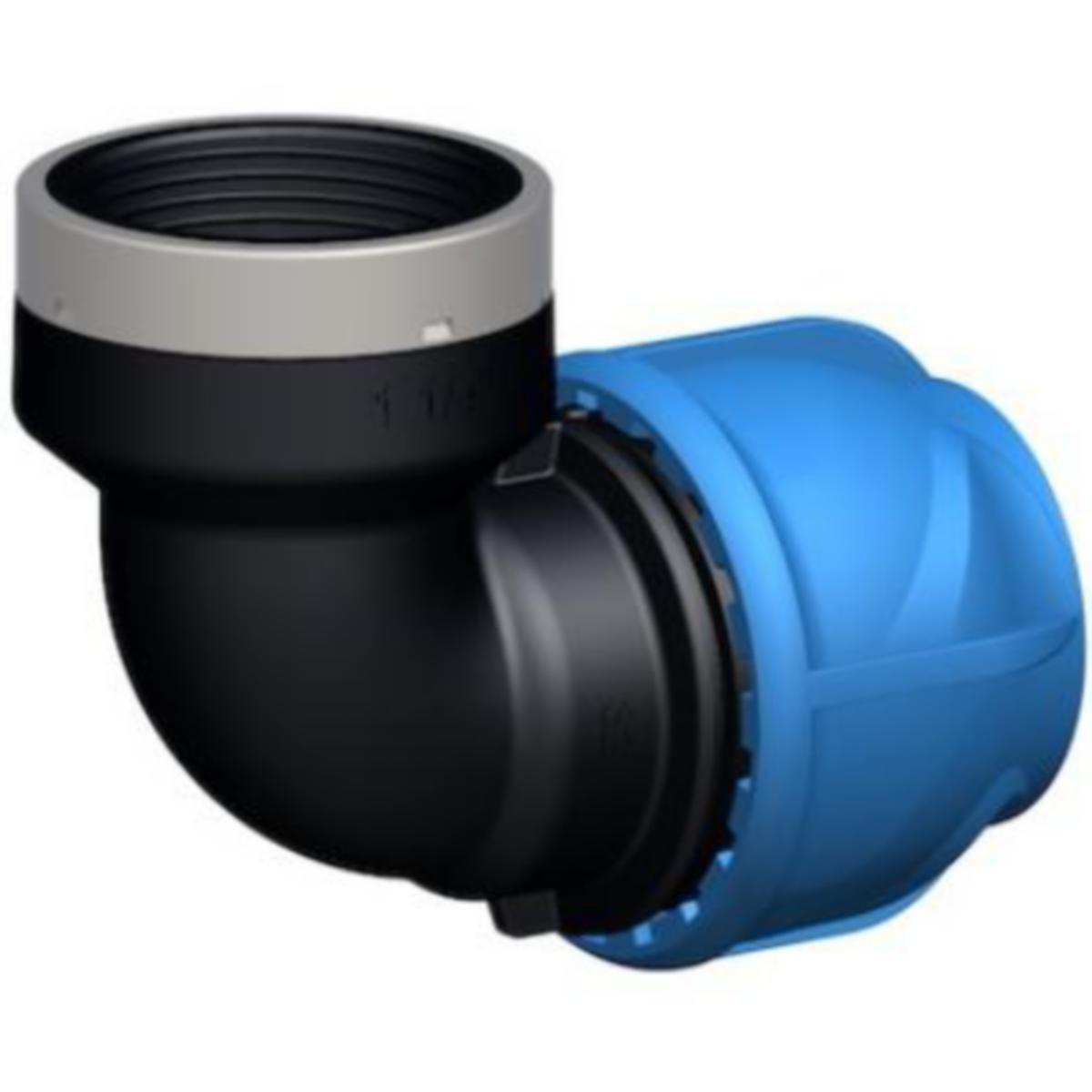 Albue 90° iJOINT med innvendig gjenge, PP PN16 - Georg Fischer