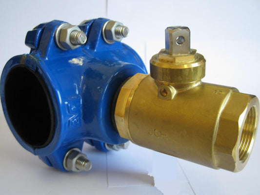 Anboringsklammer f/PVC-PE m/ventil AVK