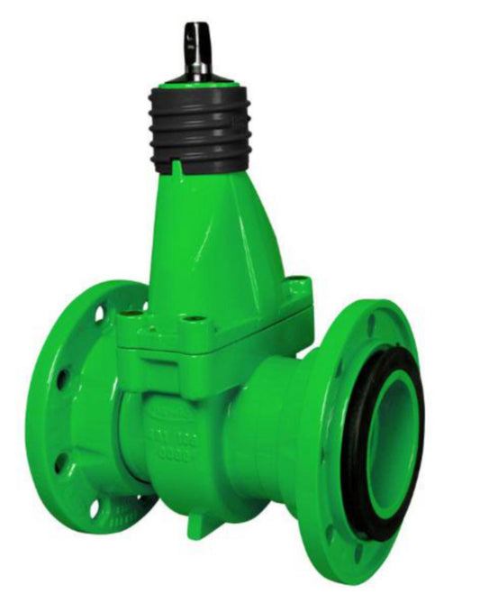 Utskiftningssluse avløp lang, med skyvespjeld, Hawle 4806 - Innva