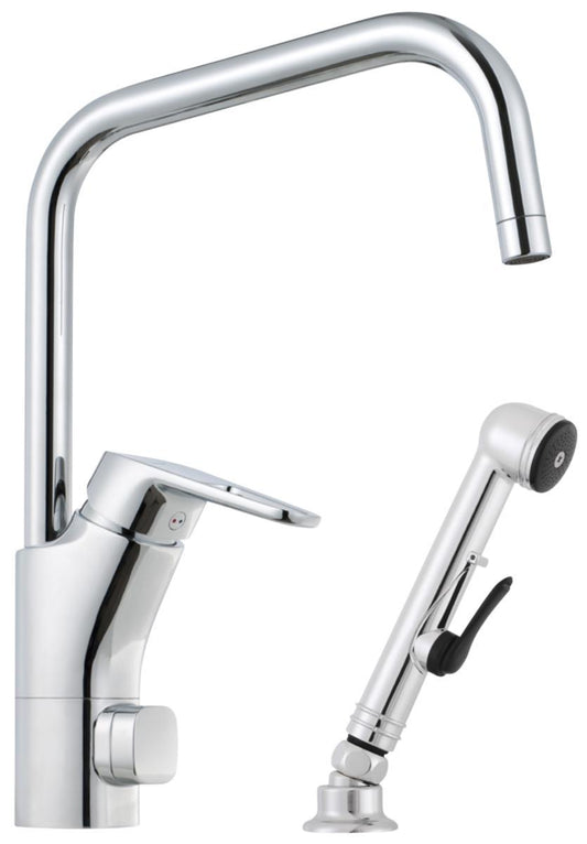 Kjøkkenbatteri Siljan med J-tut og hånddusj, FMM