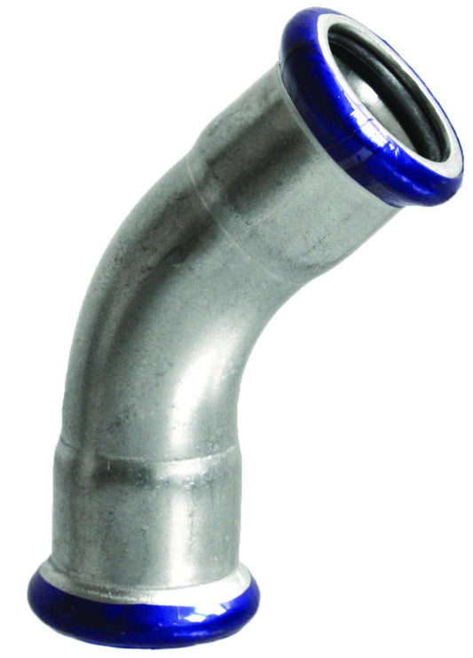 Bend 45° med 2 muffer, syrefast, A-press - a-collection