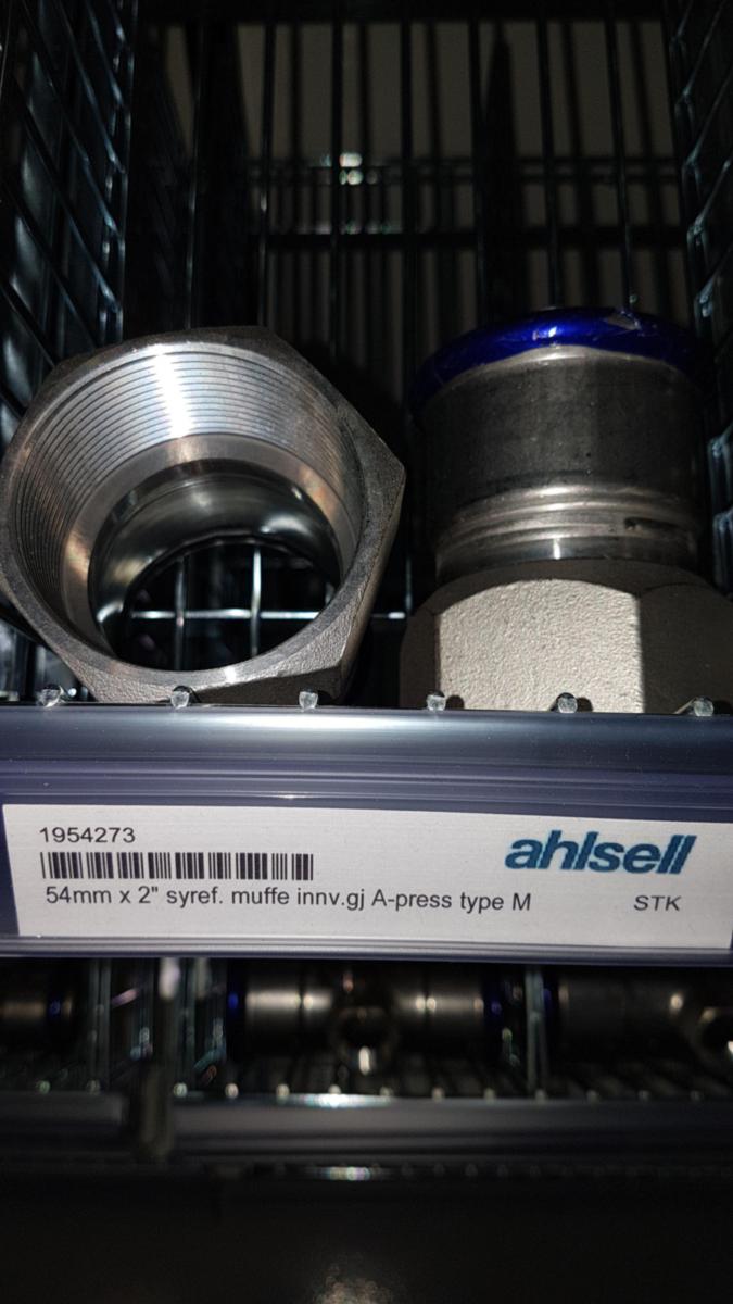 Overgangsmuffe innvendig gjenget, syrefast, A-press - a-collection