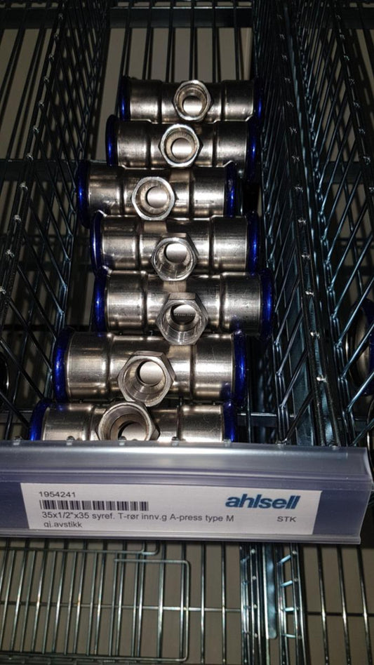 T-rør med innvendig gjenget avstikk, syrefast, A-press - a-collection