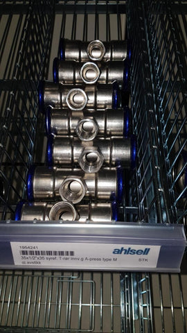 T-rør med innvendig gjenget avstikk, syrefast, A-press - a-collection