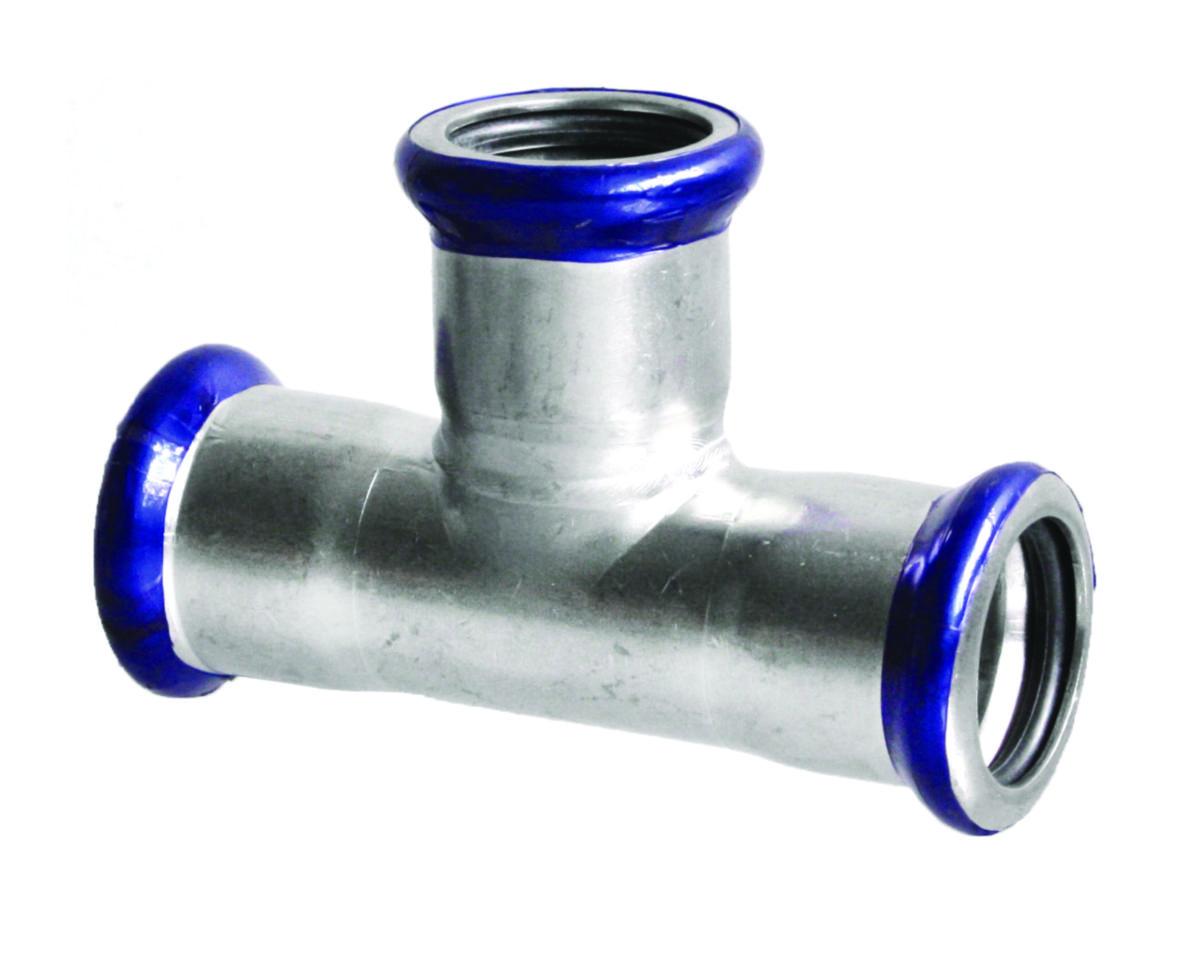 T-rør med 3 muffer, syrefast, A-press - a-collection